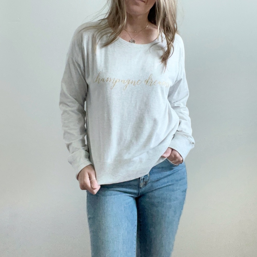GAP BODY cozy CHAMPAGNE DREAMS sweatshirt style top size XS